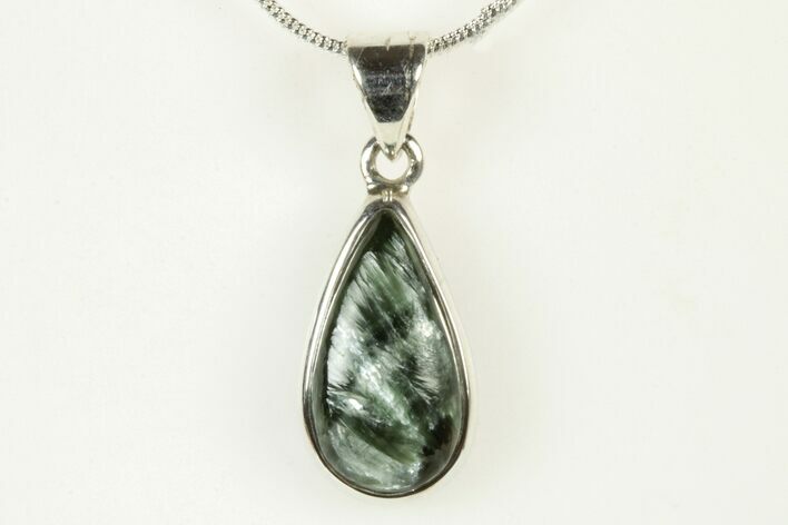 Polished Seraphinite Pendant (Necklace) - Sterling Silver #240330